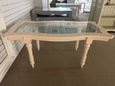 Wood Table With Glass Inner