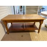 Wooden Table With Shelf