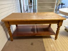 Wooden Table With Shelf