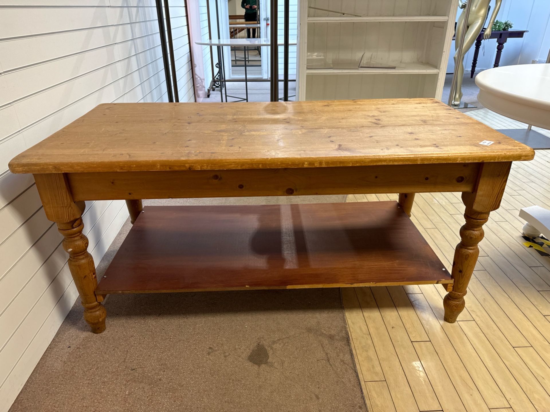 Wooden Table With Shelf