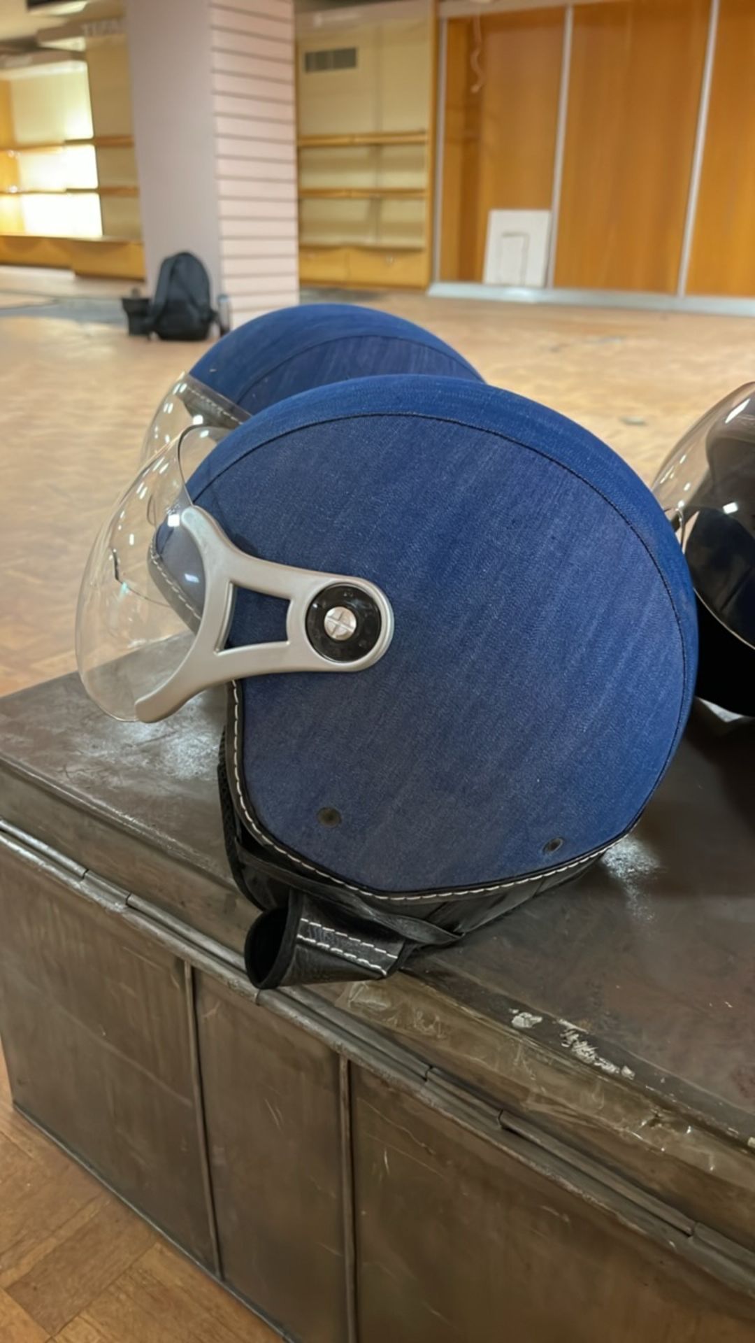 Denim Helmets x3 - Image 2 of 6