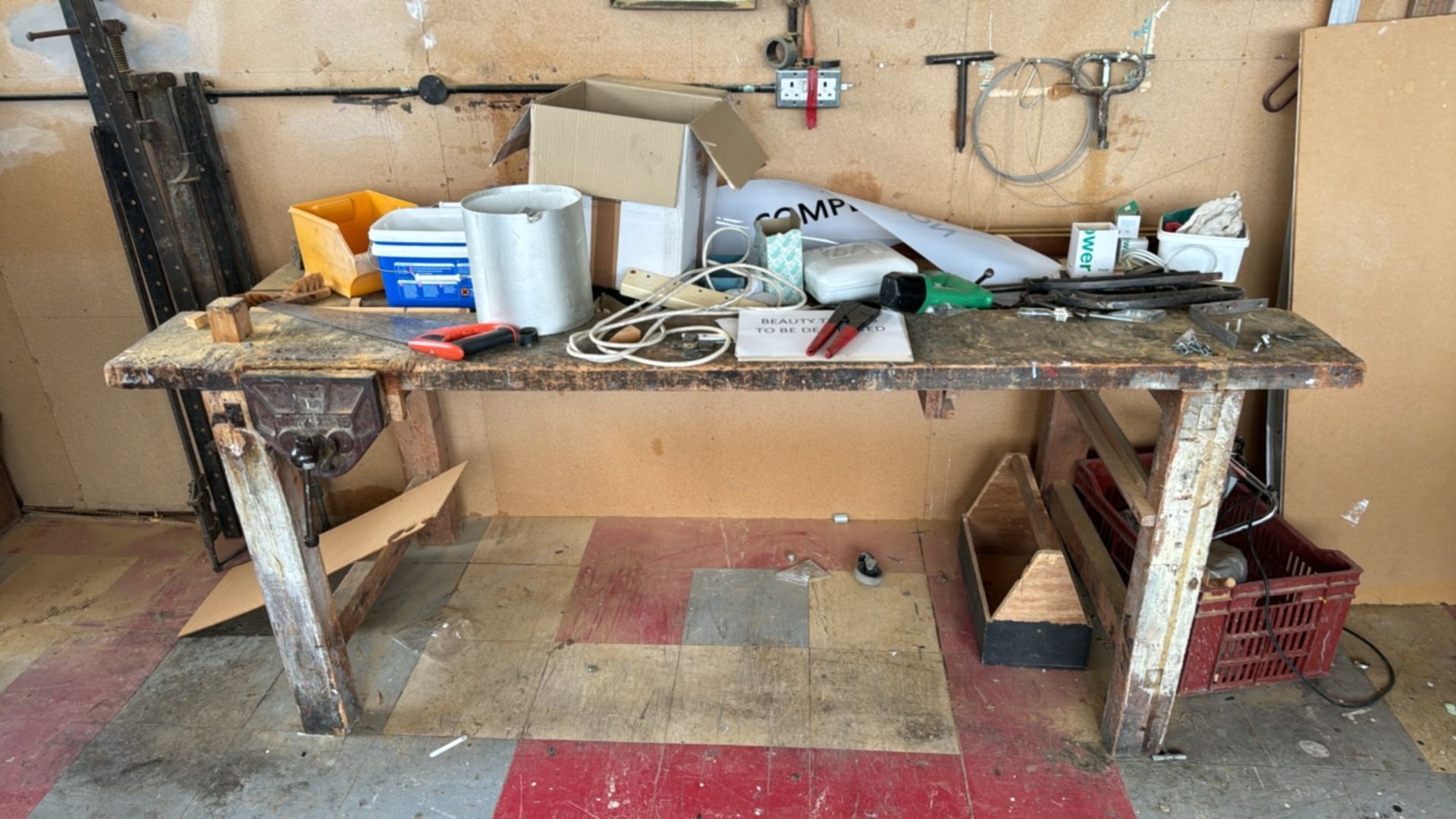 Wooden Workbench With Vice - Image 2 of 4