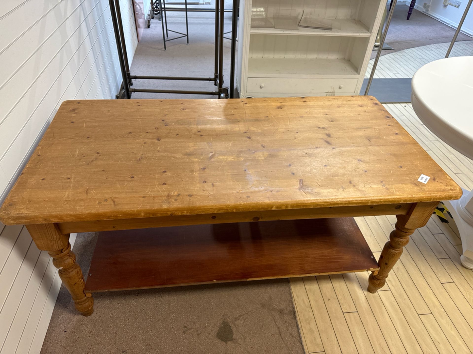 Wooden Table With Shelf - Image 3 of 5