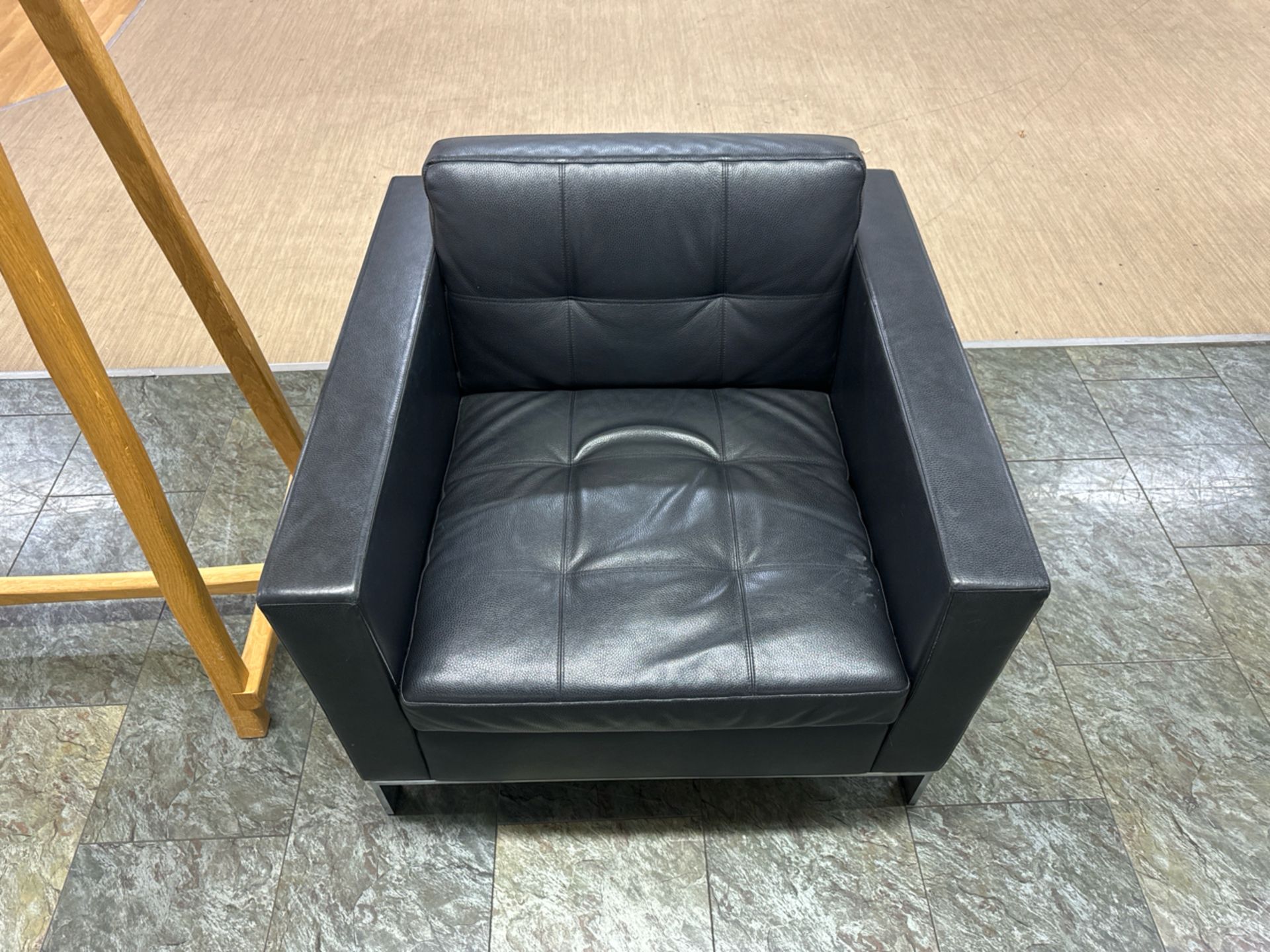 Black Faux Leather Chair - Image 2 of 4