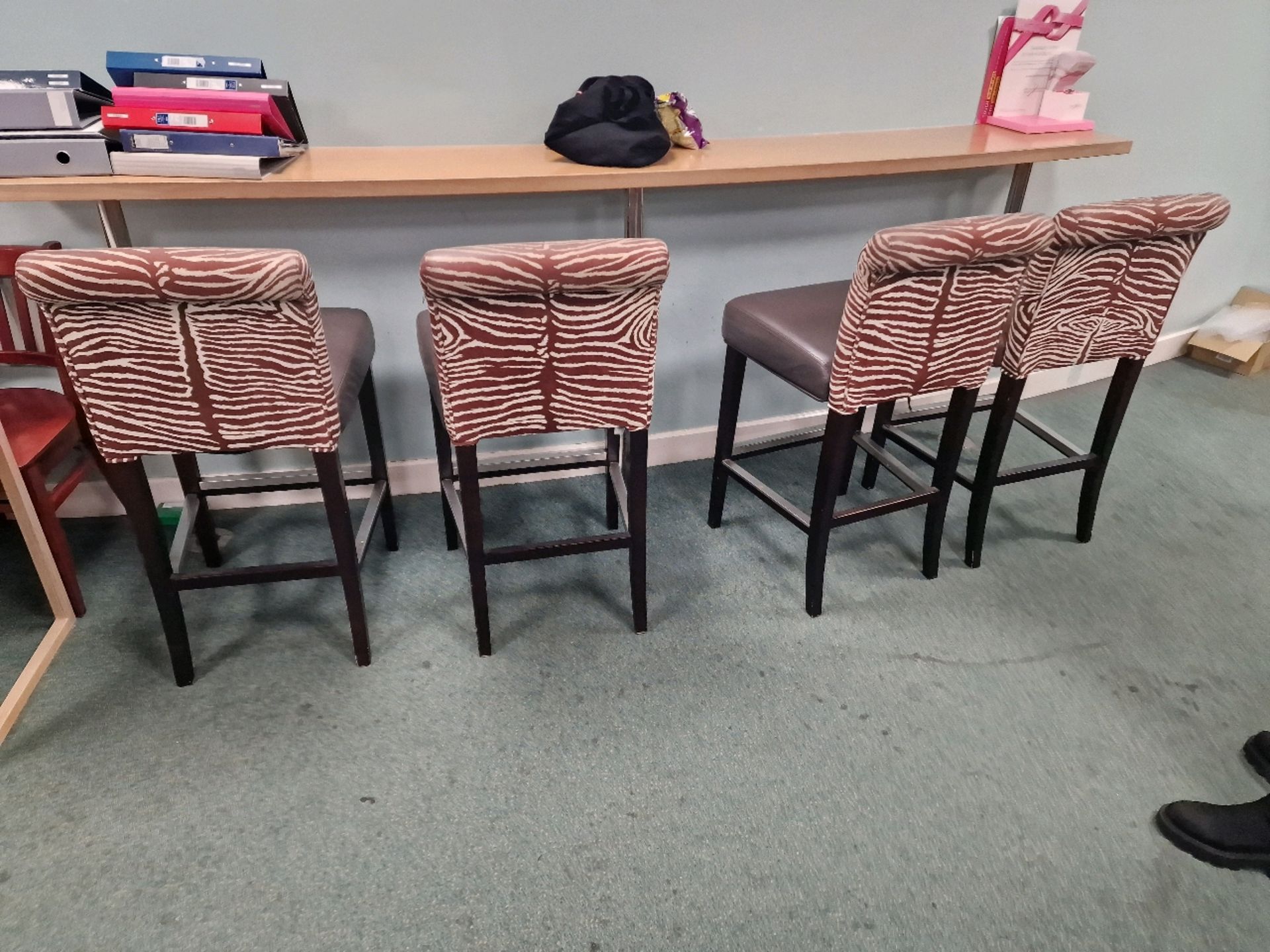 Zebra Print Bar Stools x4