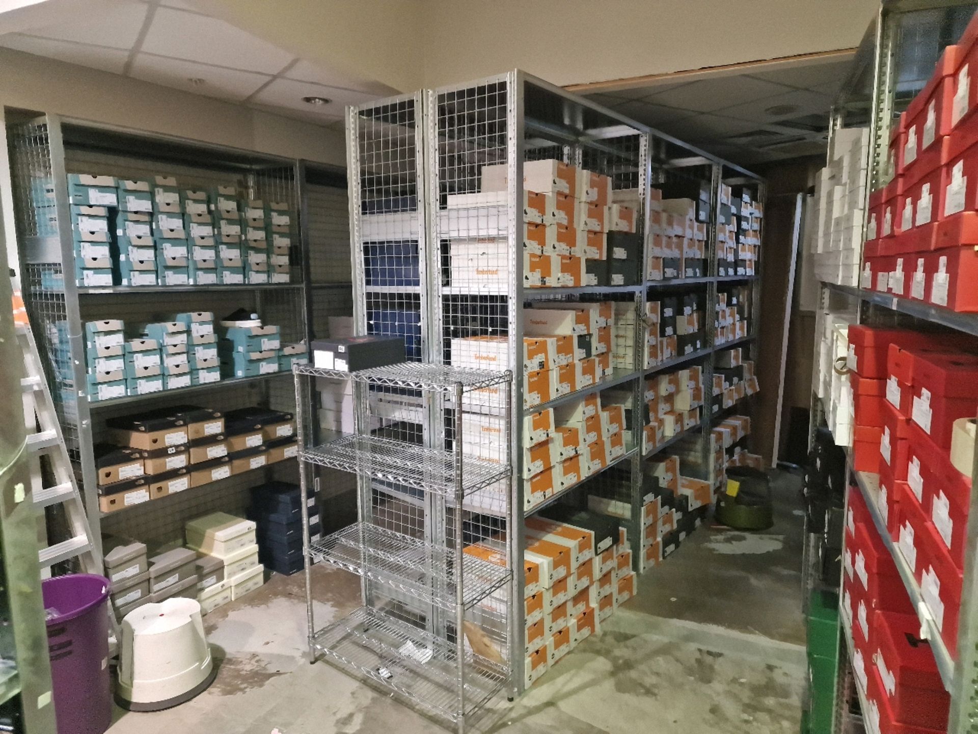 Store Room Of Metal Shelving