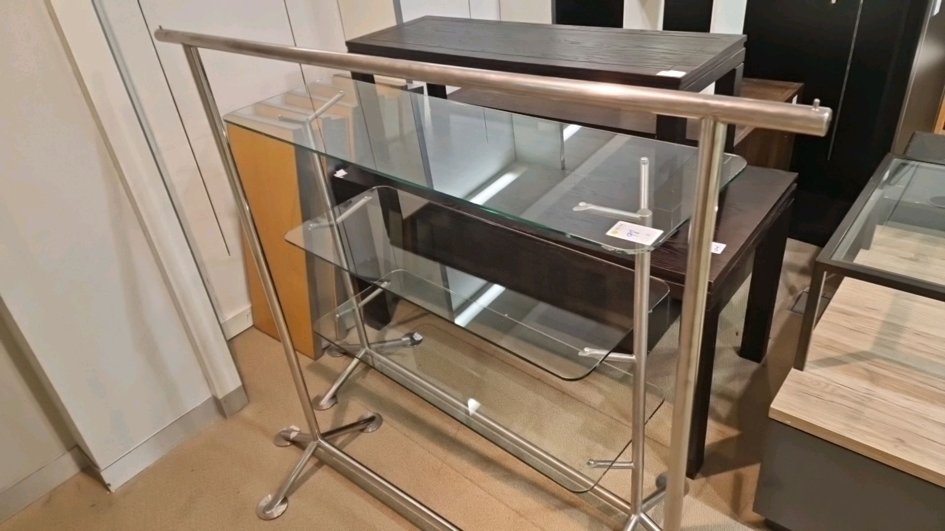 Metal & Glass Shelf Unit & Rail Set - Image 5 of 6