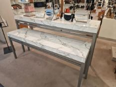 Set Of 2 Marble Effect Display Tables