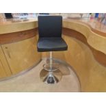 Black Leather Bar Stools x3