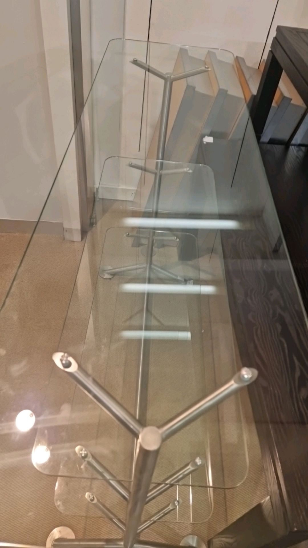 Metal & Glass Shelf Unit & Rail Set - Image 3 of 6
