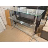 Metal & Glass Shelf Unit & Rail Set