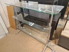 Metal & Glass Shelf Unit & Rail Set