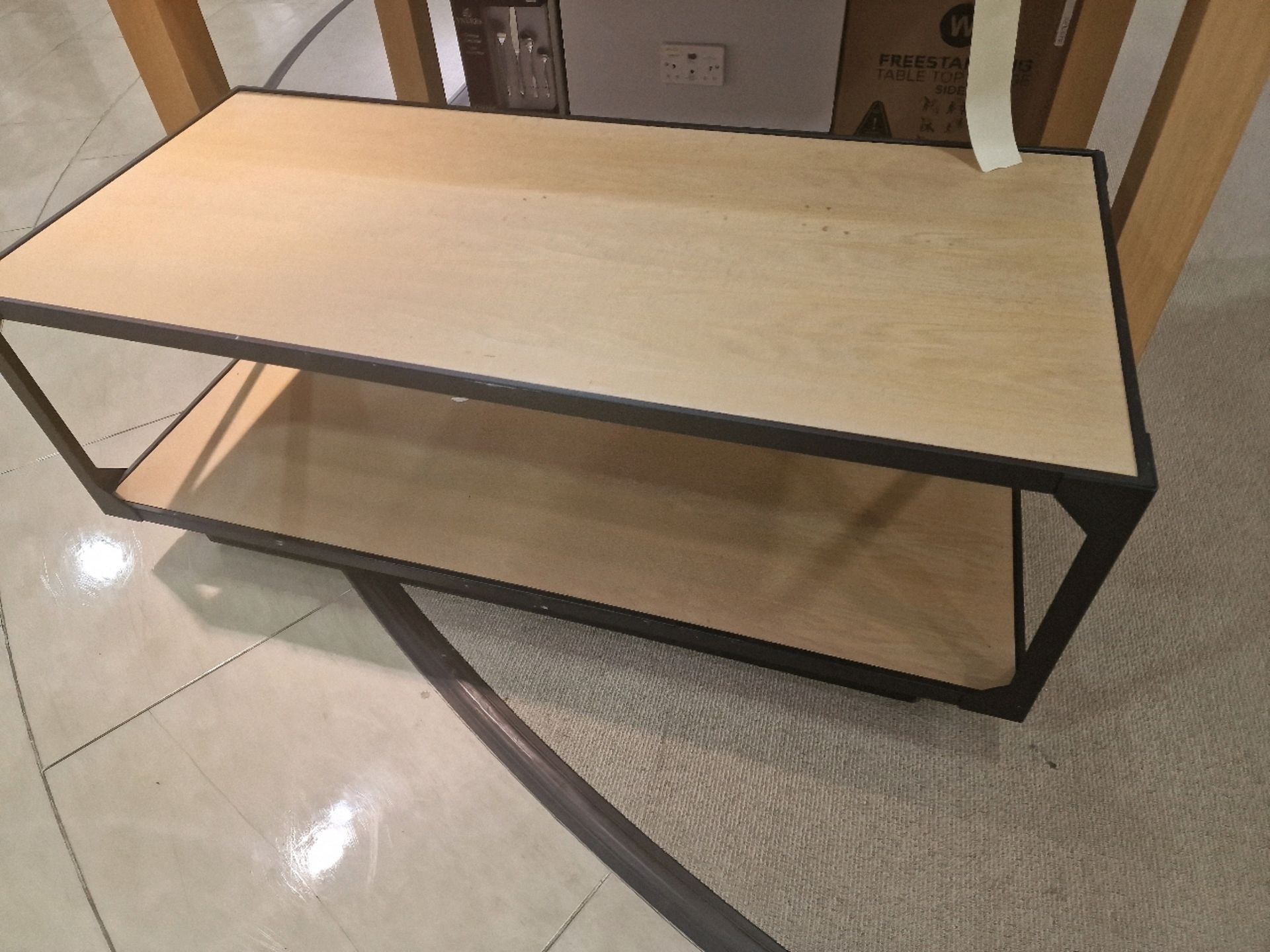 Metal & Wood Display Coffee Table