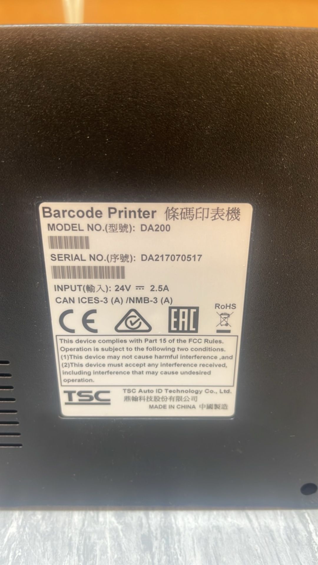 TSC DA210 Barcode Printer x4 - Image 5 of 7