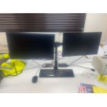 Twin Monitors, Keyboard & Mouse