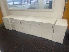 White Metal 3 Draw Cabinets x7