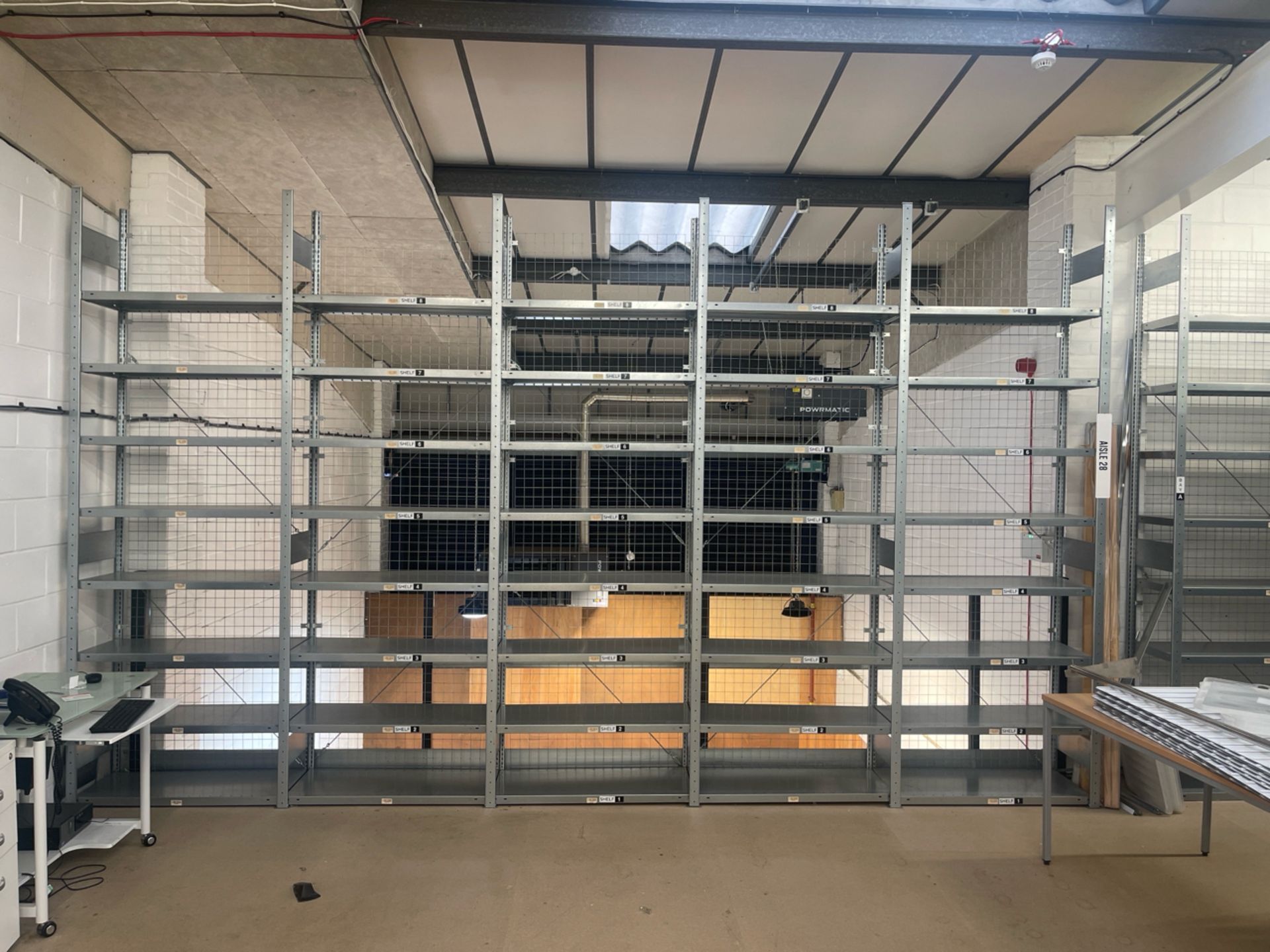 Row Of 5 Bays Boltless Shelf Racking