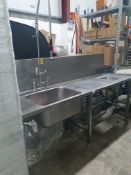 Stainless Steel Feed Table Sink With Bin Chute