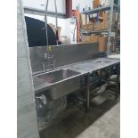 Stainless Steel Feed Table Sink With Bin Chute
