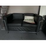 Black Leather Two Seater