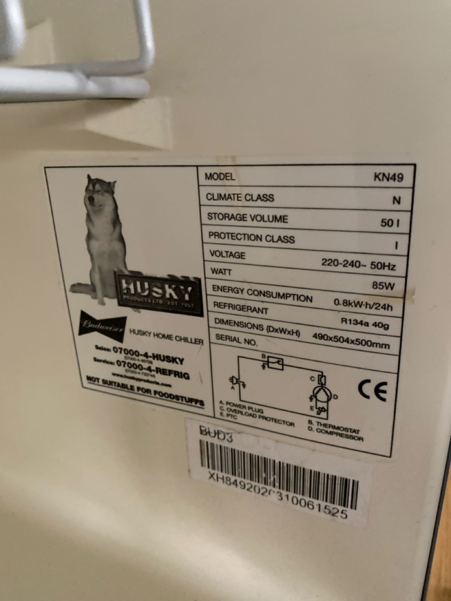 Husky KN49 Budweiser Fridge - Image 4 of 5