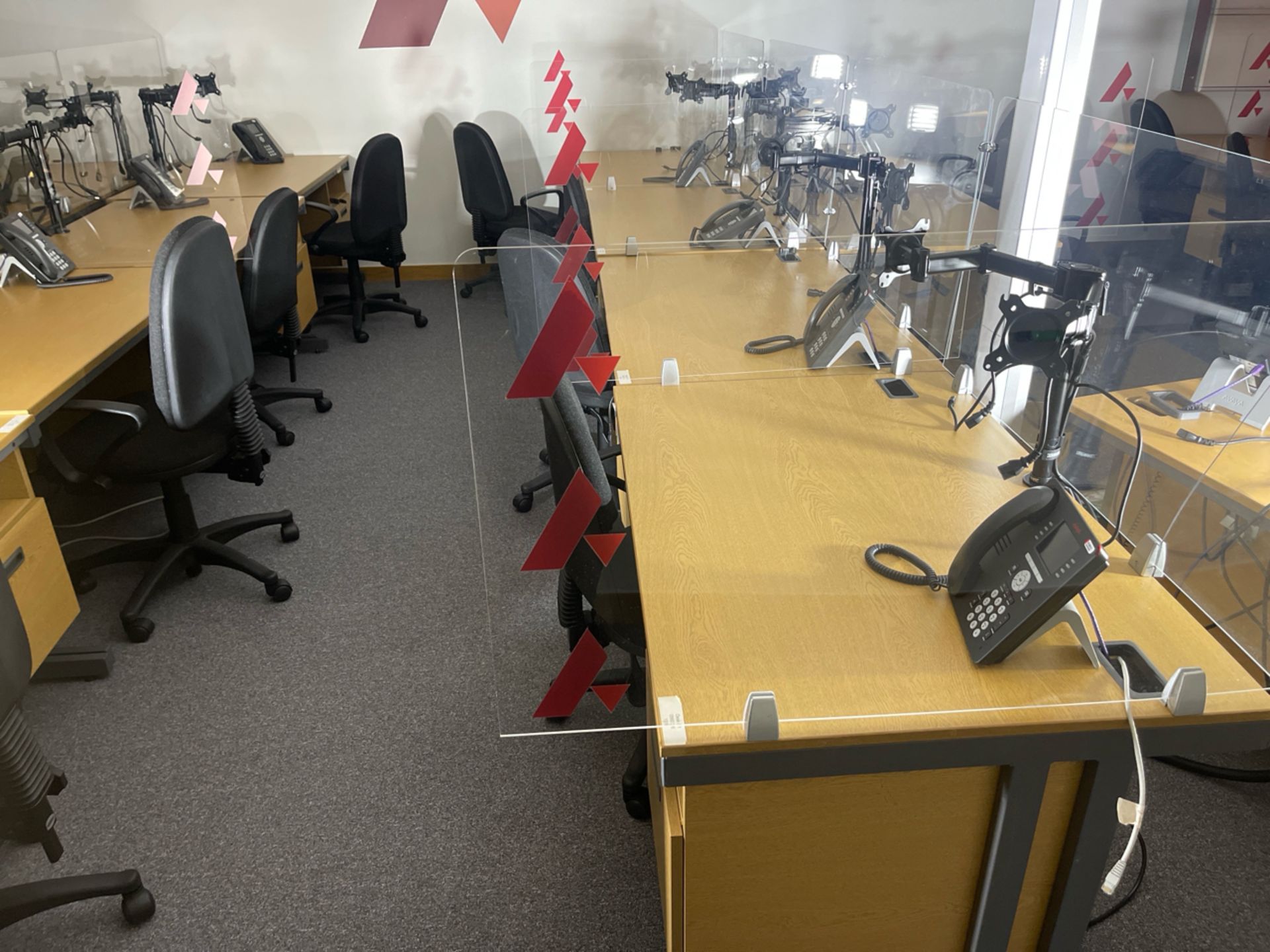 Desks x16, Chairs x16, Telephones x16, Monitor Arms x16 & Privacy Screens x16 - Image 6 of 8