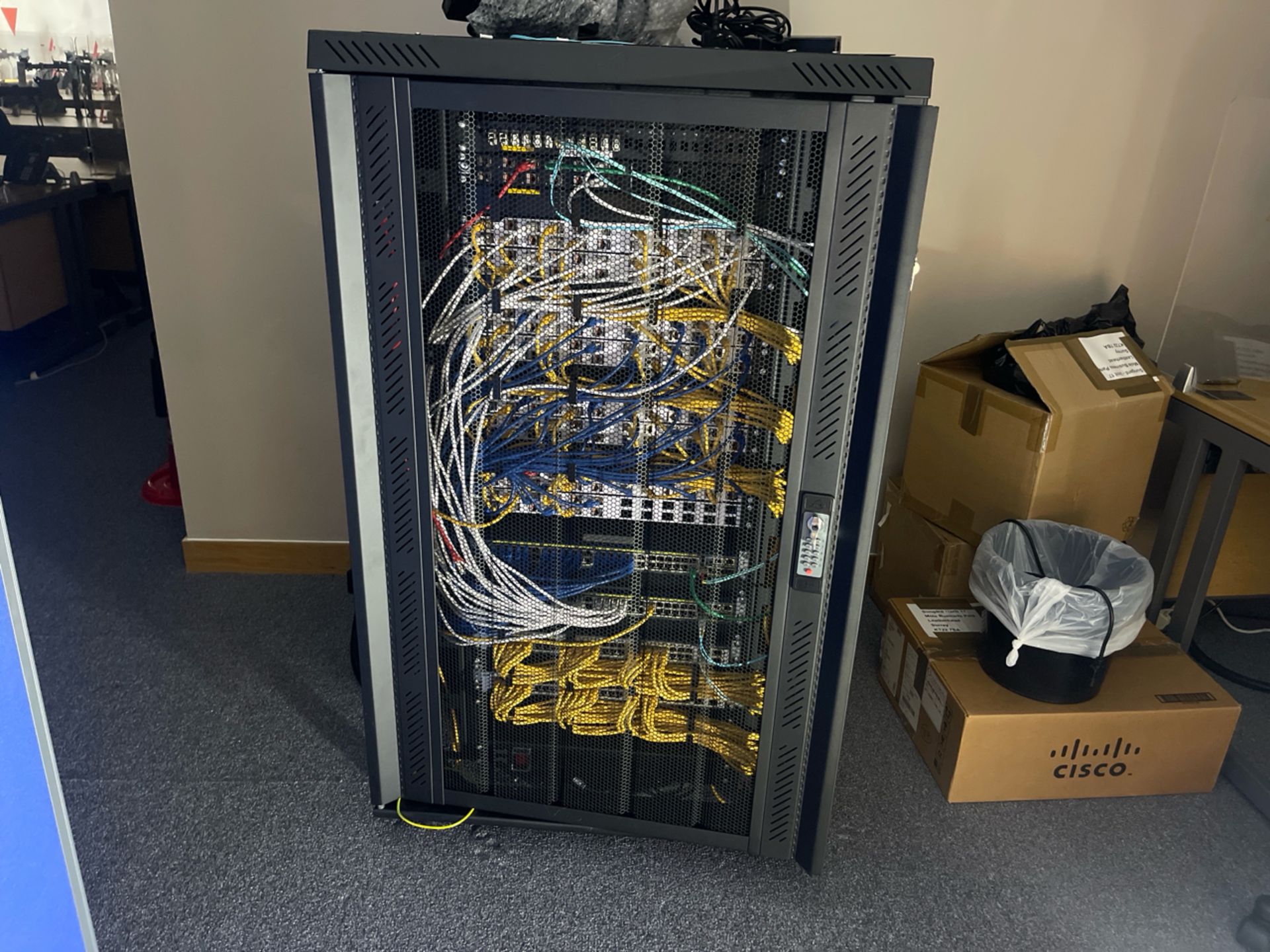 Black Metal Server Cabinet