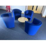 Blue Tub Chairs x4 & Coffee Table