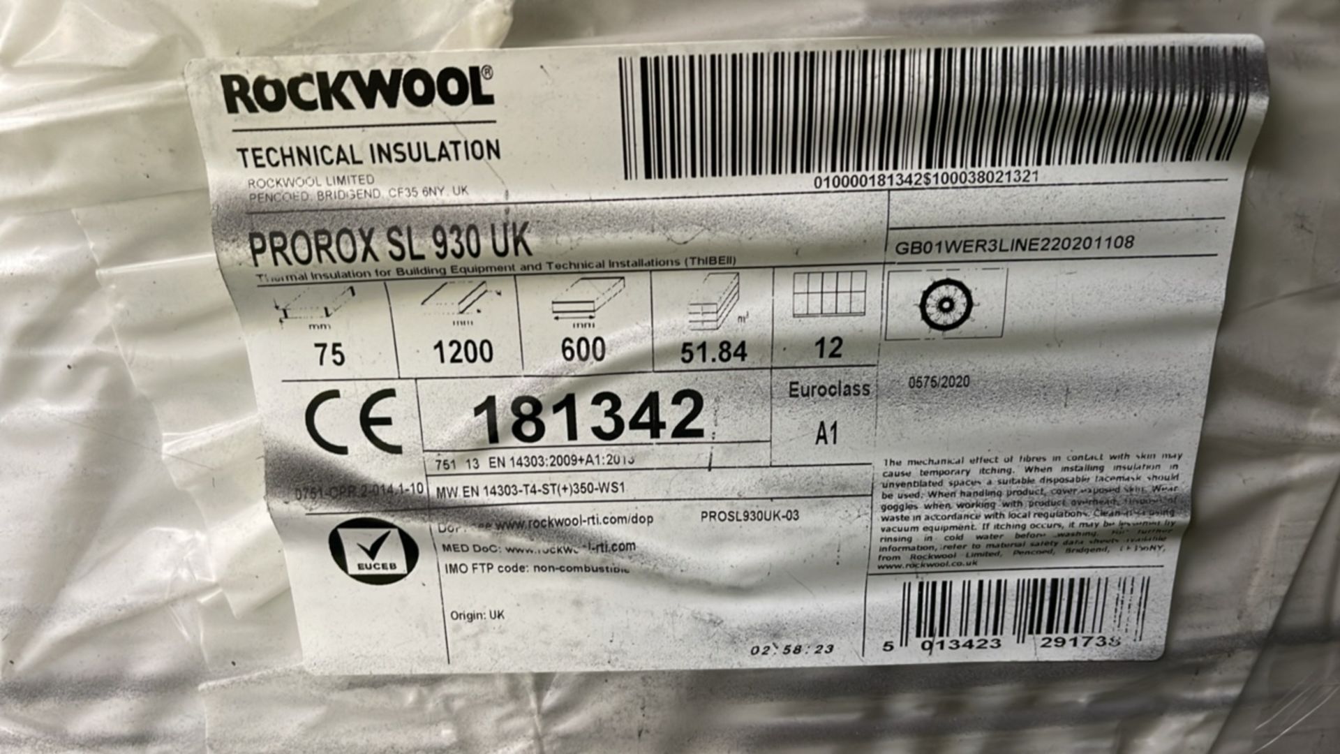 Pallet Of Rockwool Insulation x 9 Packs - Image 2 of 3