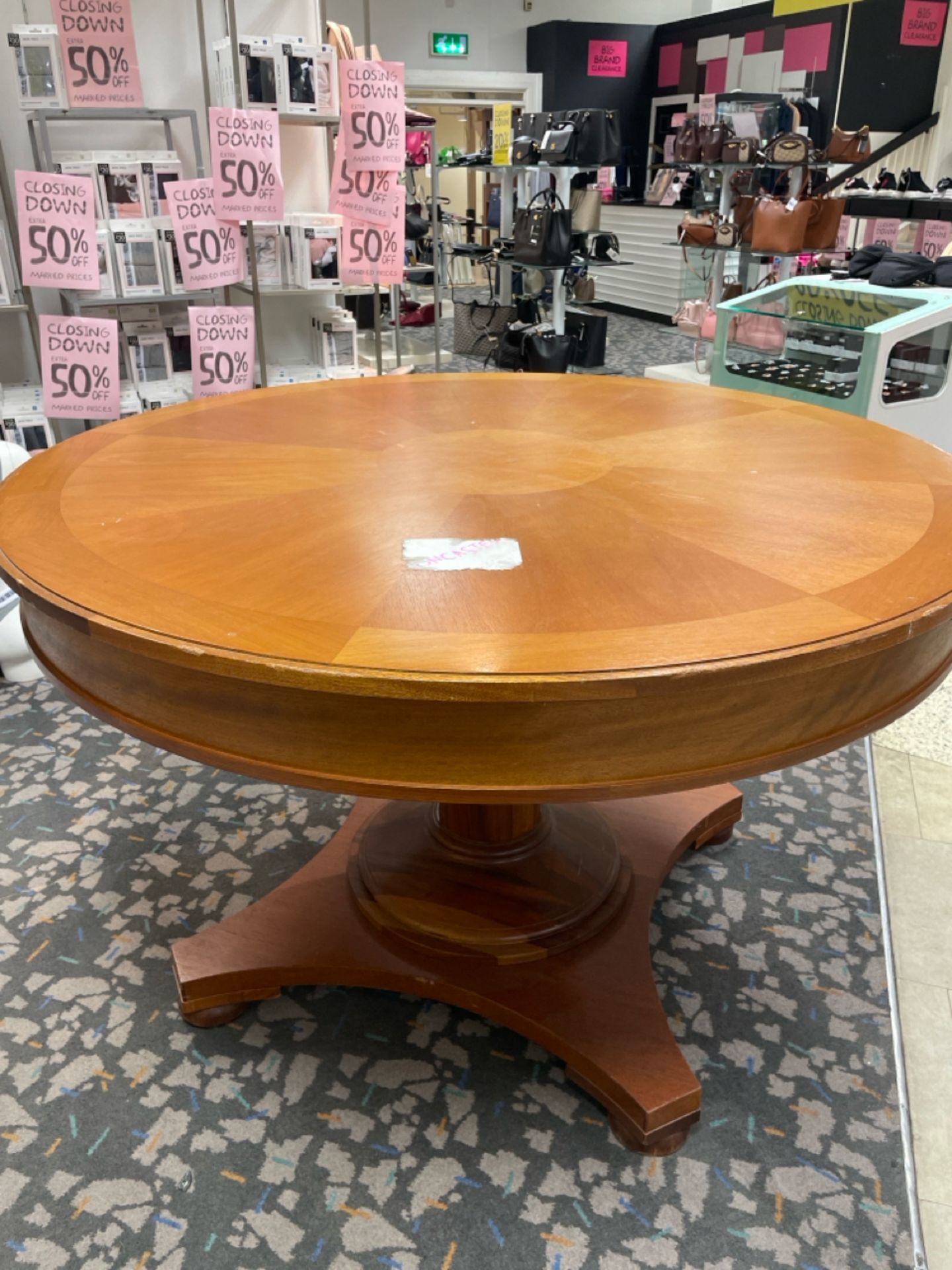 Wooden Round Pedestal Table