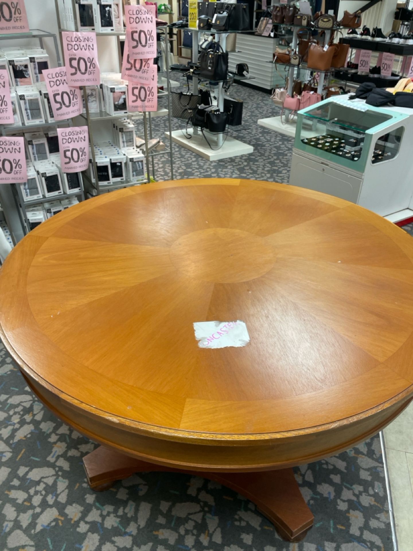 Wooden Round Pedestal Table - Image 2 of 5
