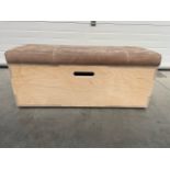 Wooden Bench Seating with Upholstered Cushion Seat Pad