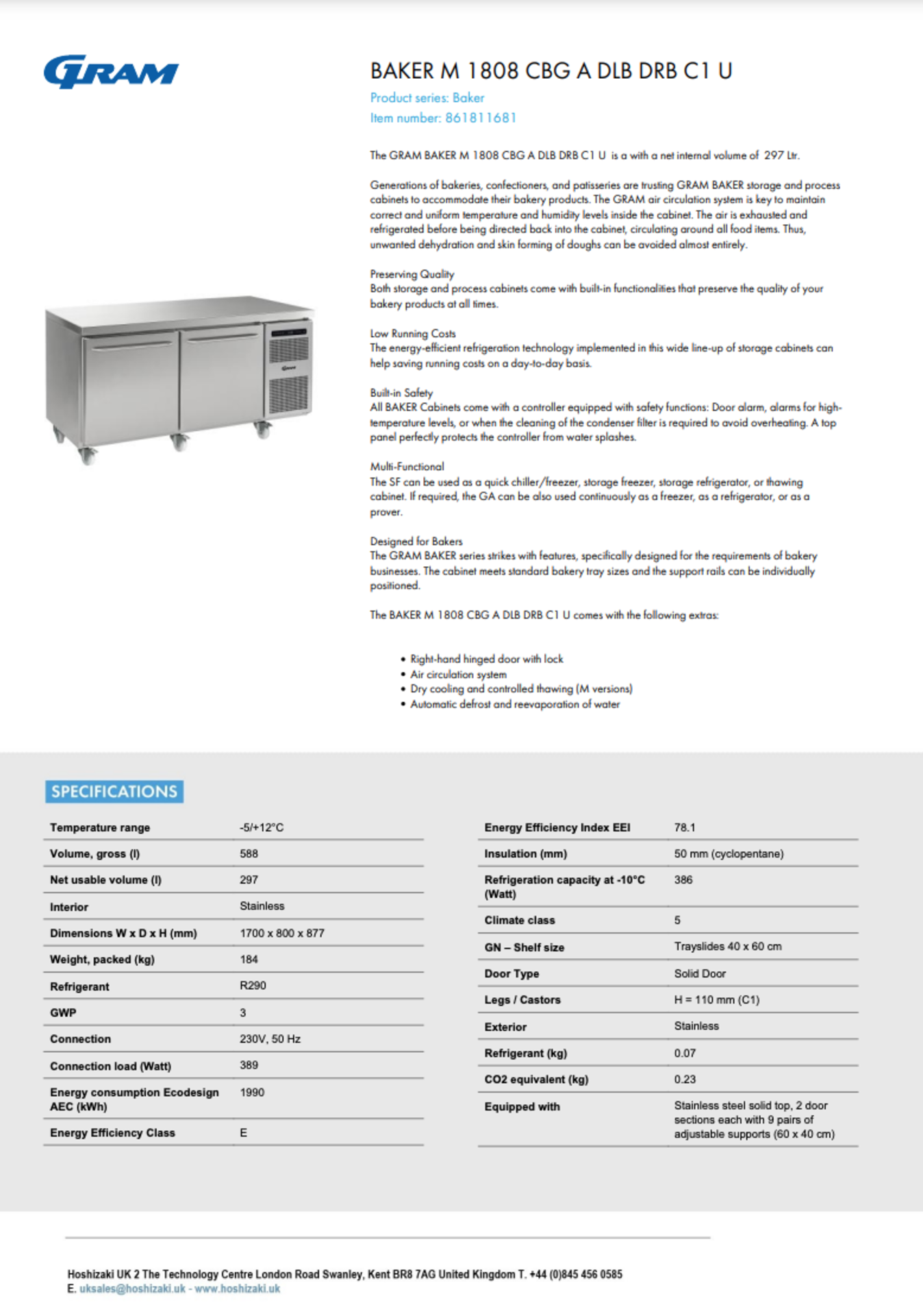 BAKER M 1808 CBG A DLB DRB C1 U Refrigerated Counter - Image 5 of 5