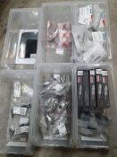 6 tubs with 70+ assorted items; glow plugs, indicators, etc