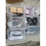 6 tubs with 110+ assorted items; glow plugs, door mirrors, indicators, etc