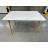 White Gloss Table With Wooden Legs