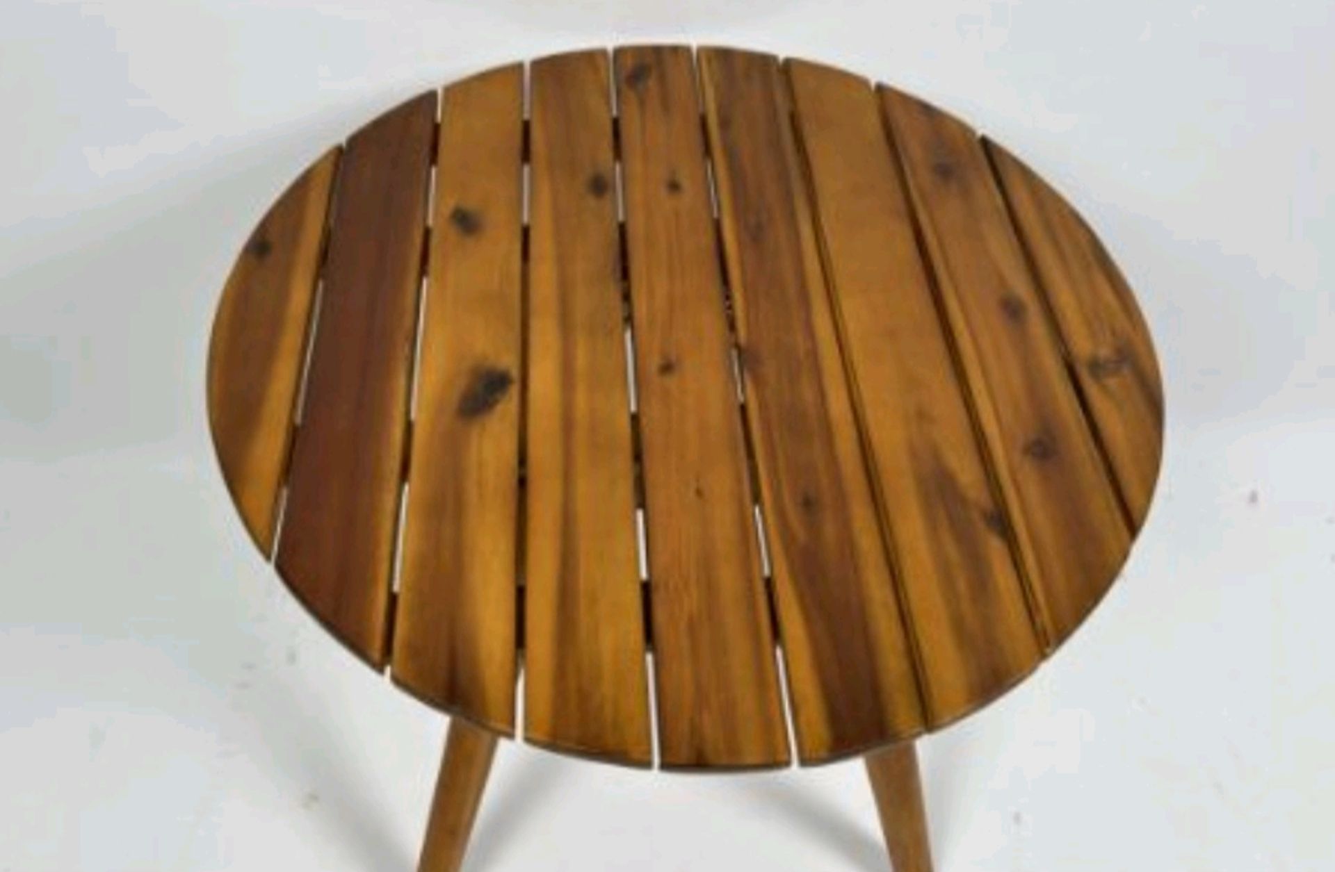 Wooden Circular Side Table - Image 3 of 3