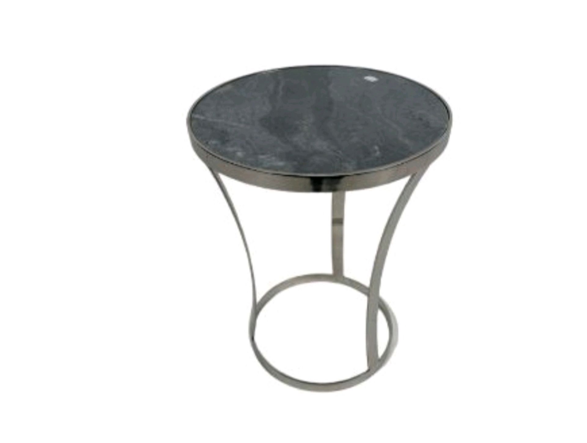 Silver Side Table With Marble Top - Image 3 of 3