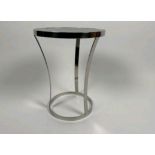 Silver Side Table With Marble Top
