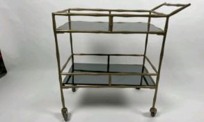Amara Luxe Gold and Glass Drinks Trolley