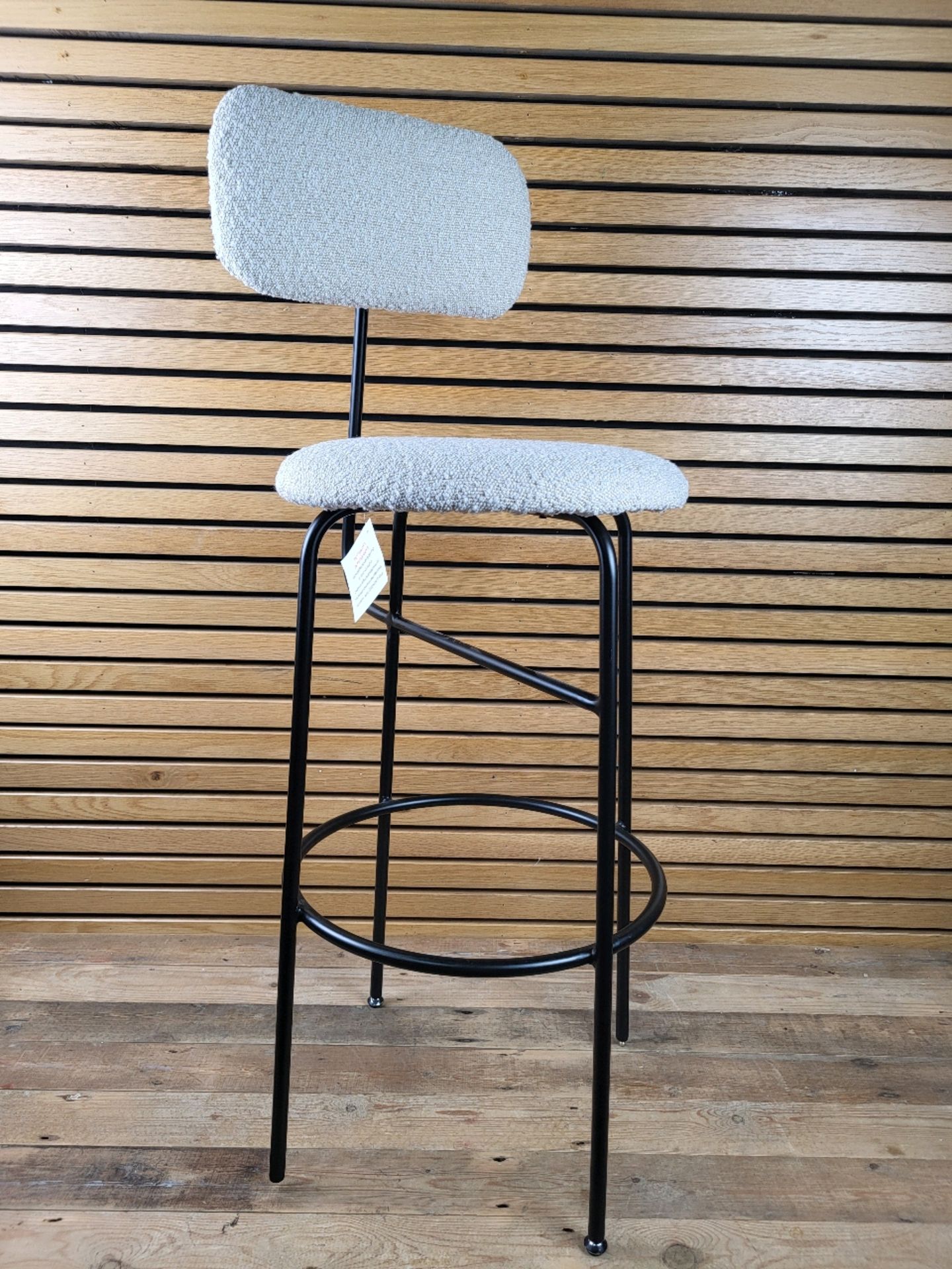 Liang & Emiel Seclus Bar Stool With Boucle Sand Upholstery