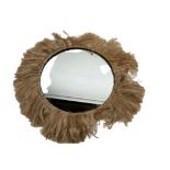 Amara Design Circular Wall Mirror With Faux Wig Border