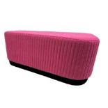 AMARA Fuchsia Pink & Black Fabric Footstool