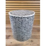 Handmade Bone Inlay Bedside Table Geometric Pattern