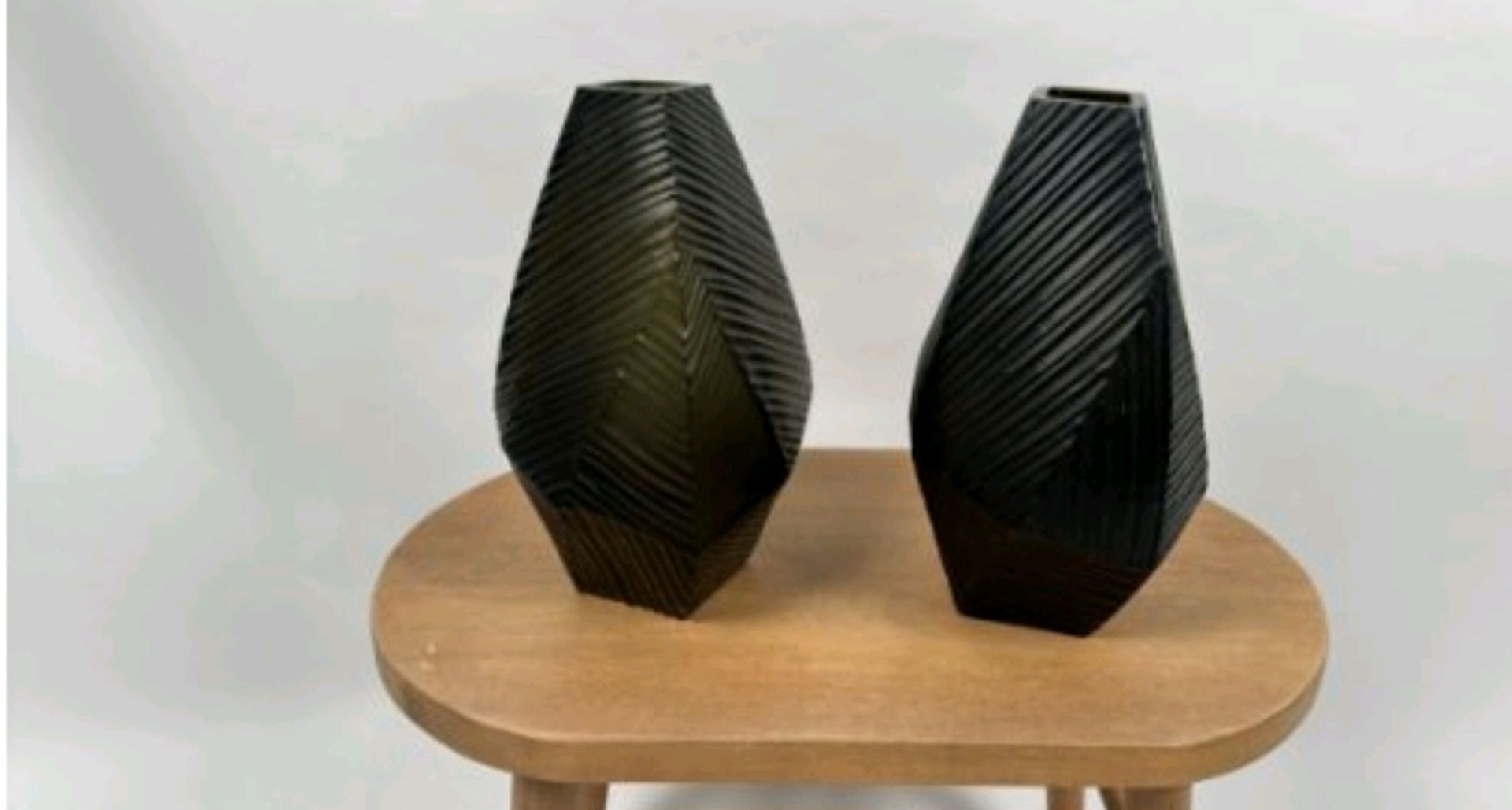 Designed By Amara Black Glass Decorative Vases x 2 - Image 2 of 3