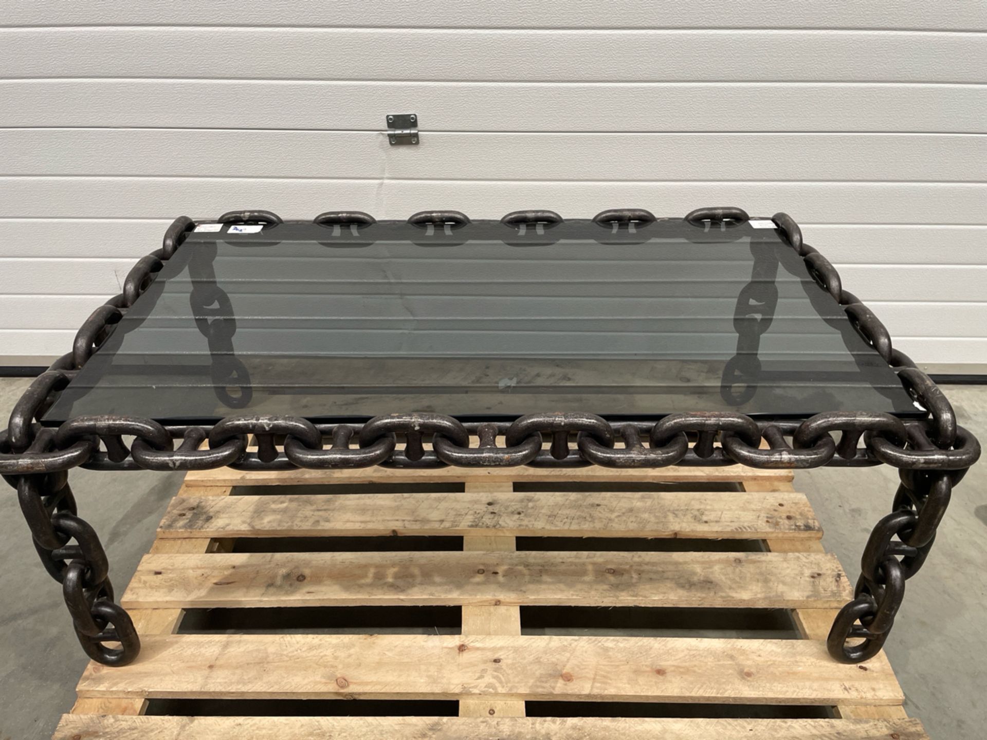 Vintage Large Iron Chain Coffee Table Brutalist Belgium in the style of Franz West