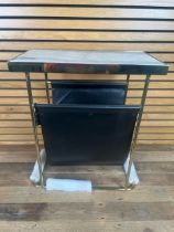 Amara Leather and Marble Side Table