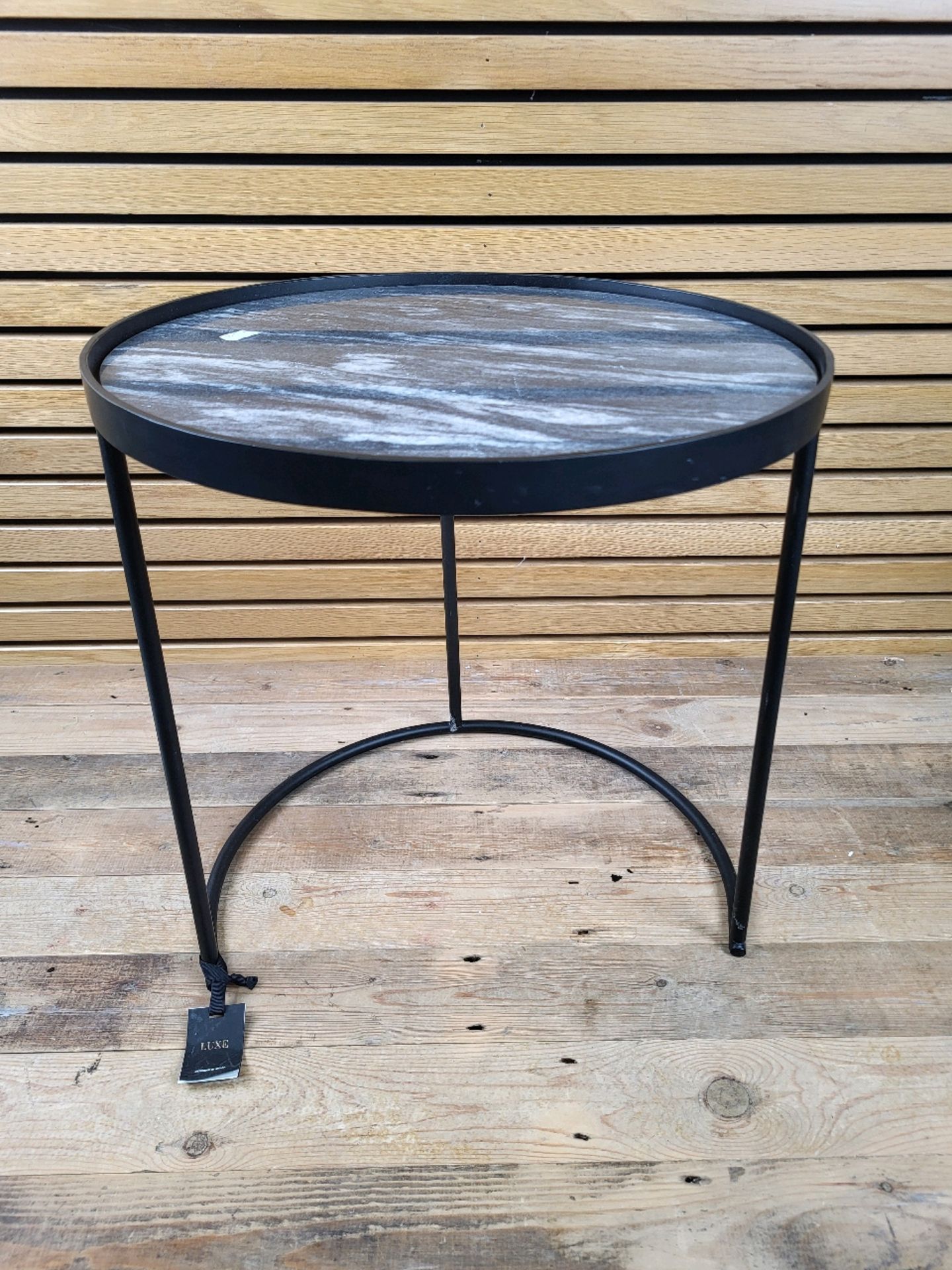 Marble and Metal Side Table