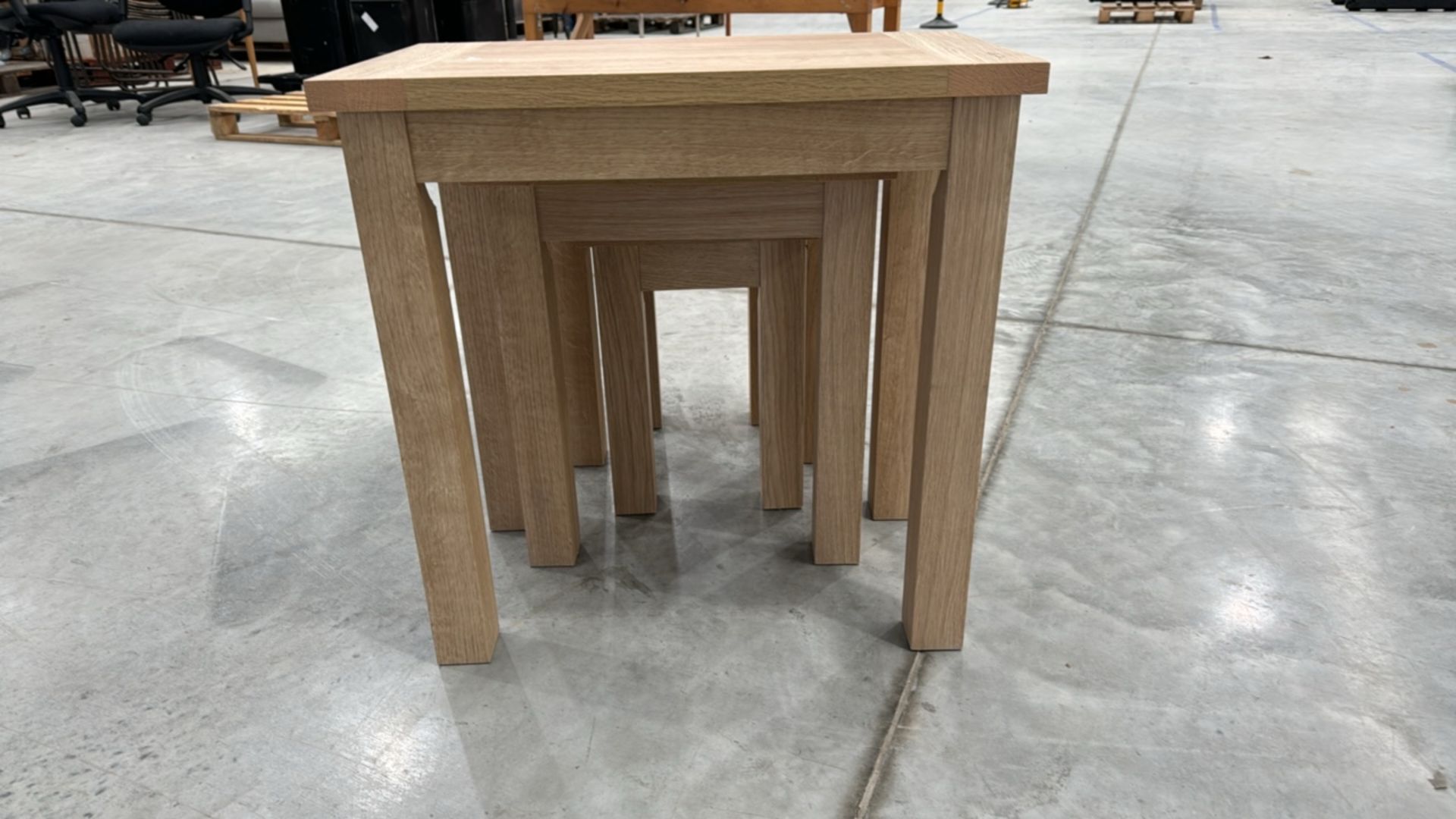 Wooden Nesting Tables x3 - Image 2 of 3