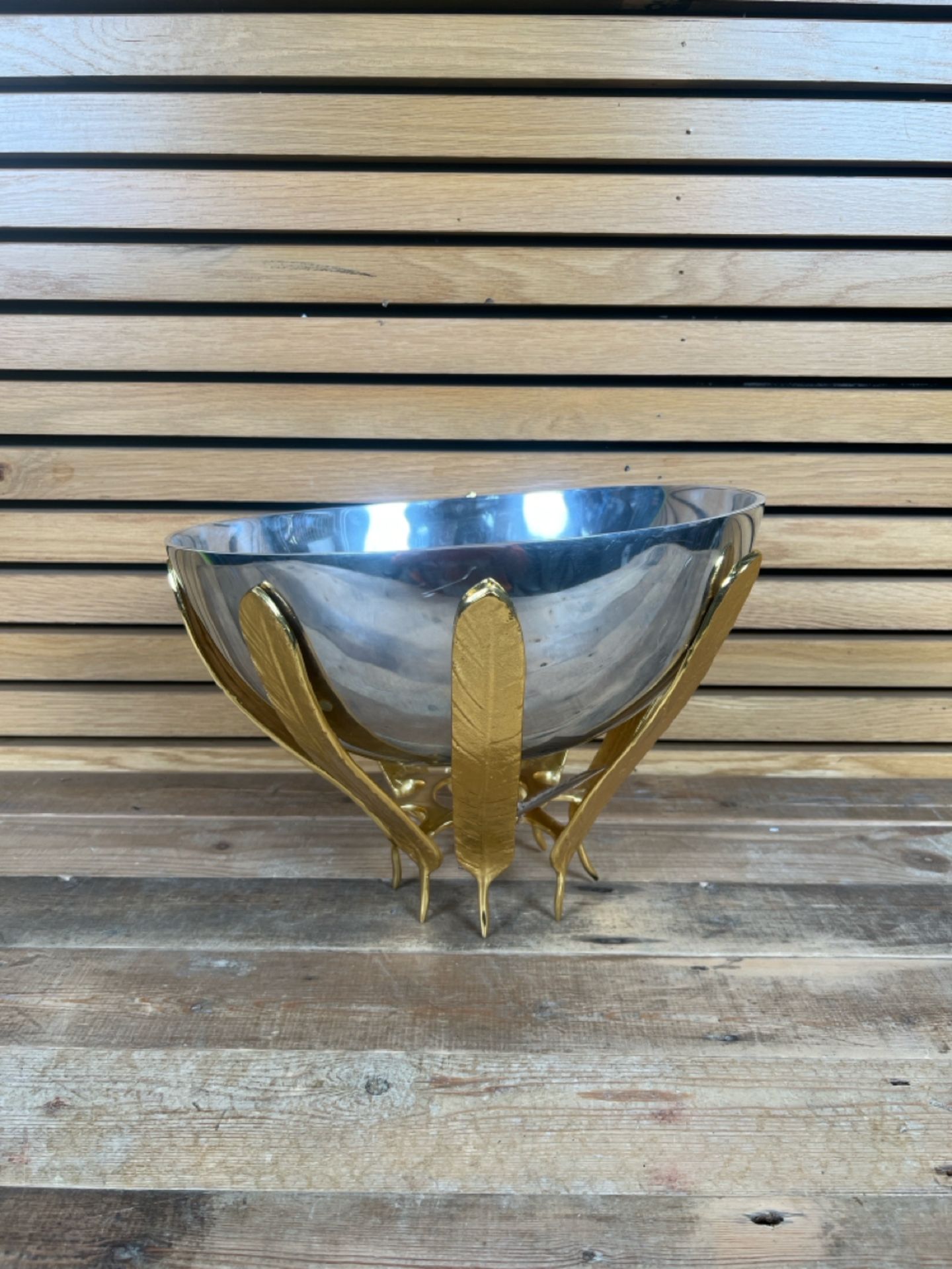 Nima Oberoi Feather Pedestal Decorative Bowl